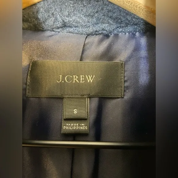 J. Crew Size Small Navy Blue Faux Fur Plush Fleece Excursion Vest Full Zip