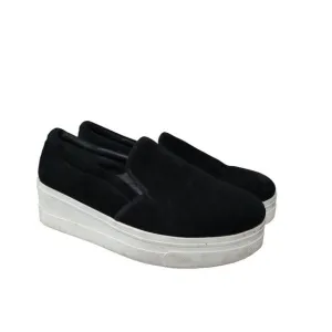J Slides NYC Slip On Platform Sneakers Womens Size 9 Black Suede Leather Chunky