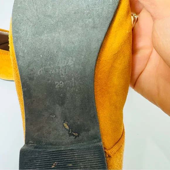 Jacadi Paris little girls Mary Jane’s in mustard