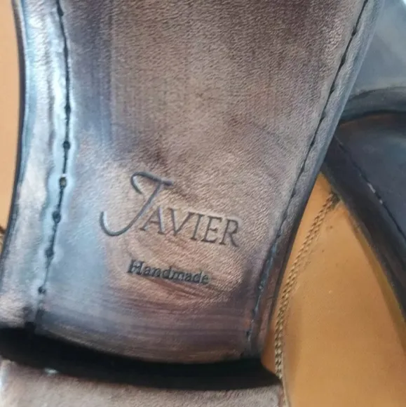 Javier Handmade Leather Boots Men's Size 11 Medium Plain Toe British Tan