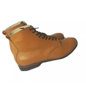 Javier Handmade Leather Boots Men's Size 11 Medium Plain Toe British Tan
