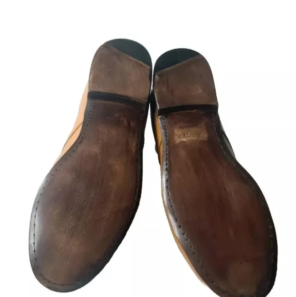 Javier Handmade Leather Boots Men's Size 11 Medium Plain Toe British Tan