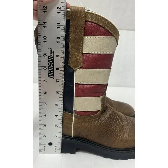 JB Dillon Reserve American Flag Men’s Boots 7.5 EE Extra Wide Square Toe NEW