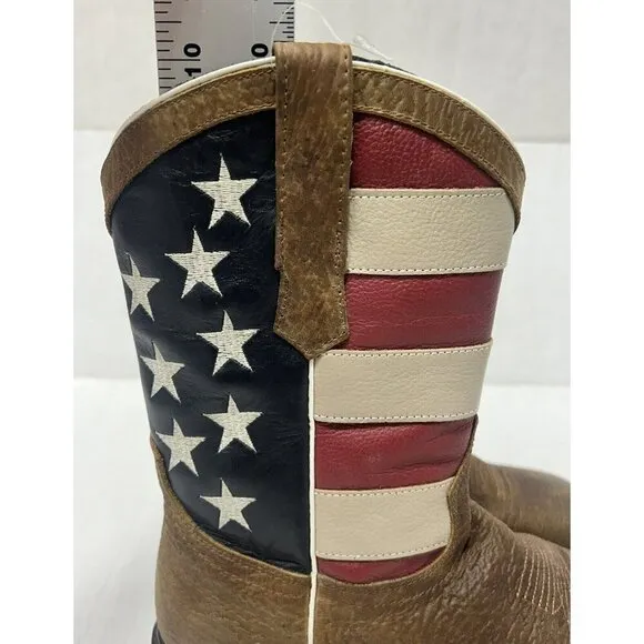 JB Dillon Reserve American Flag Men’s Boots 7.5 EE Extra Wide Square Toe NEW