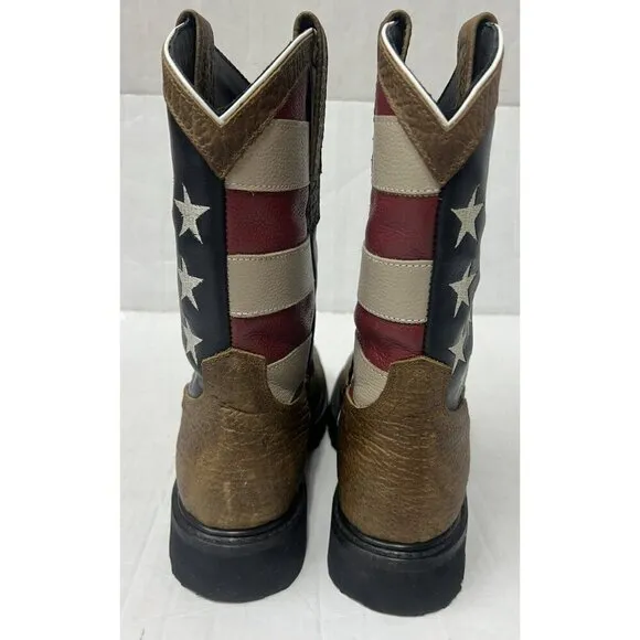 JB Dillon Reserve American Flag Men’s Boots 7.5 EE Extra Wide Square Toe NEW