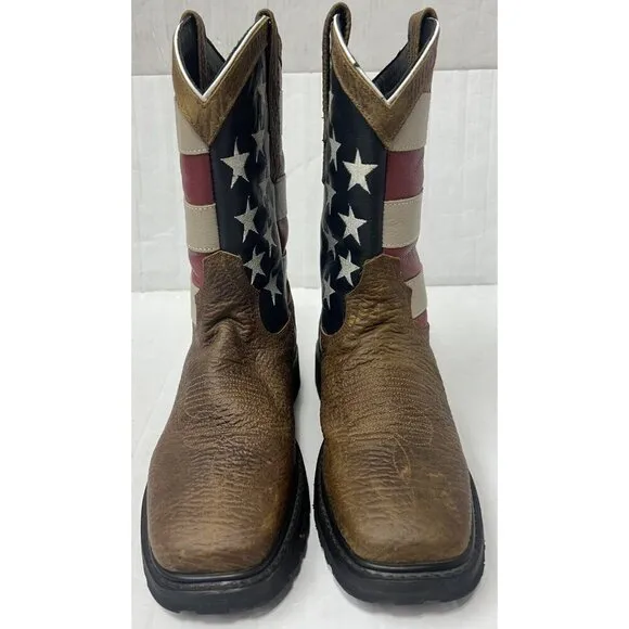 JB Dillon Reserve American Flag Men’s Boots 7.5 EE Extra Wide Square Toe NEW