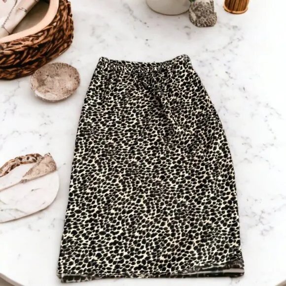 J.Crew Pull-On Printed Bias Midi Skirt Size XXS Animal Print