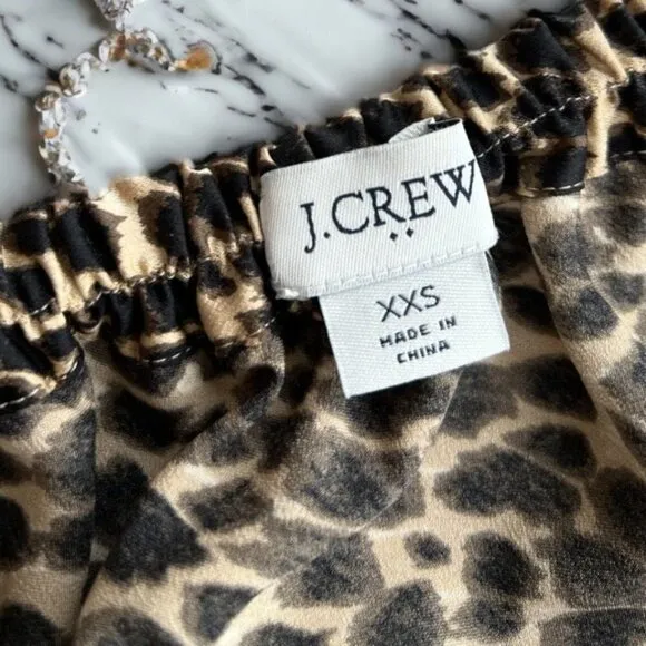 J.Crew Pull-On Printed Bias Midi Skirt Size XXS Animal Print