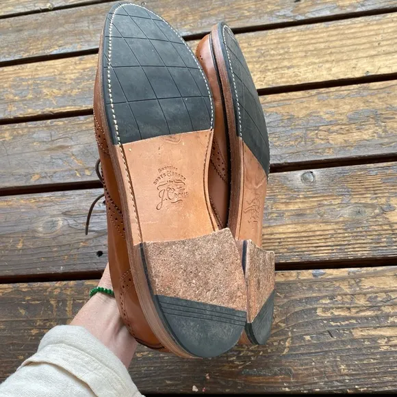 Jcrew wingtip derby Oxford Italian leather shoes