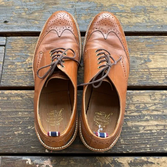 Jcrew wingtip derby Oxford Italian leather shoes