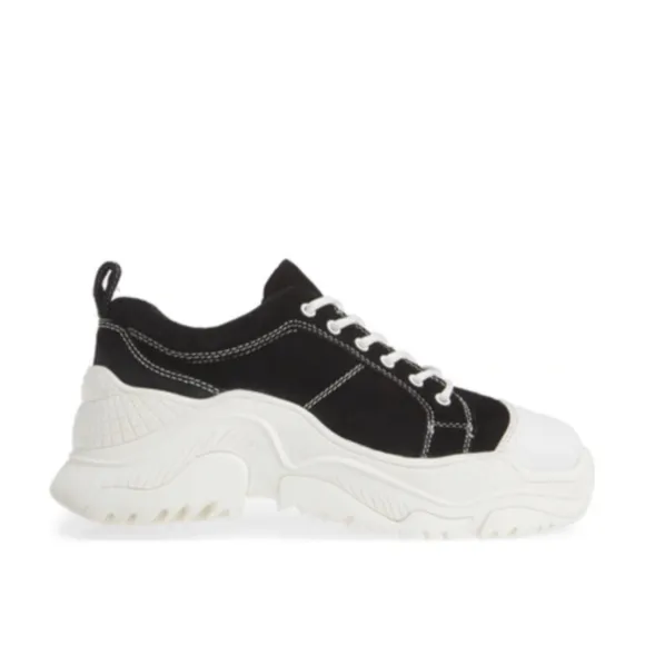 Jeffrey Campbell Chunky Black Suede Remnant Sneakers | 6