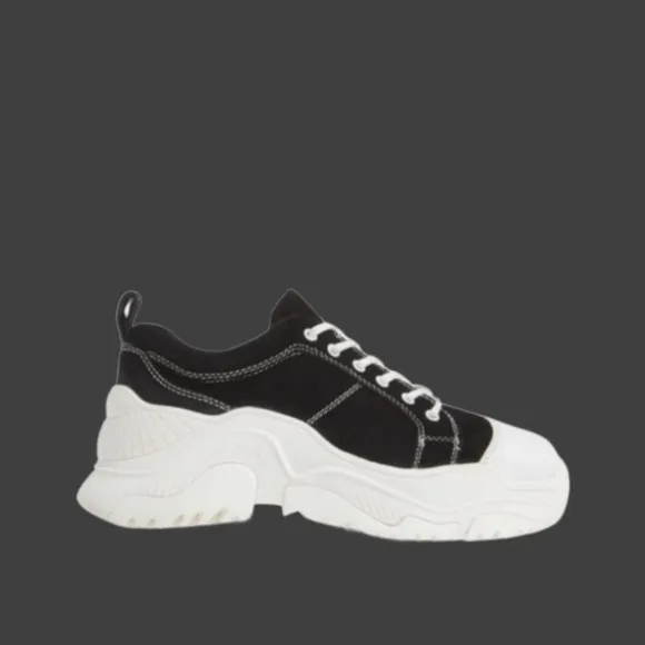 Jeffrey Campbell Chunky Black Suede Remnant Sneakers | 6