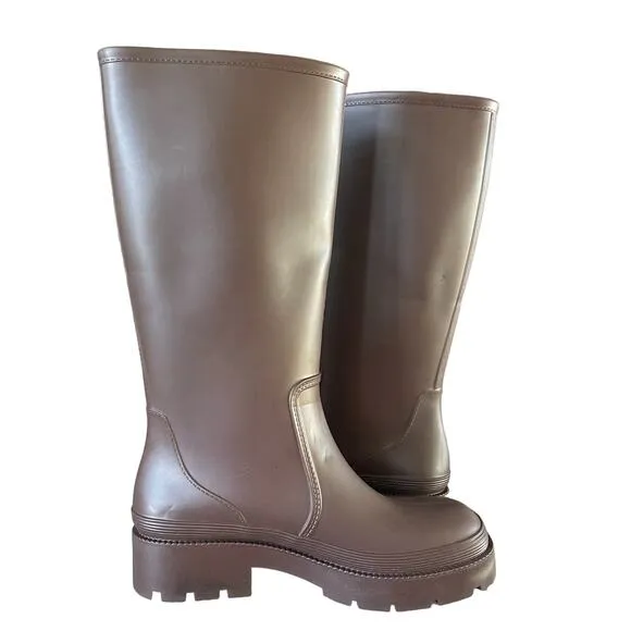 Jeffrey Campbell Rainpour Waterproof Rain Boots Brown Women’s Size 9