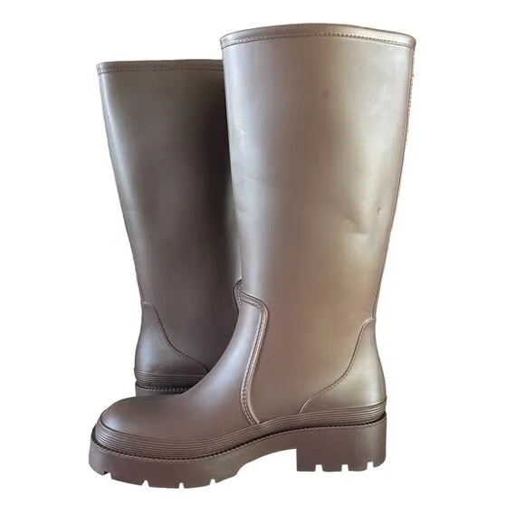 Jeffrey Campbell Rainpour Waterproof Rain Boots Brown Women’s Size 9