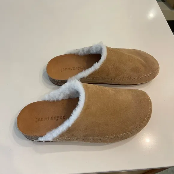 Jenni Kayne Moc Clog Suede Shearling lined shoes size 39