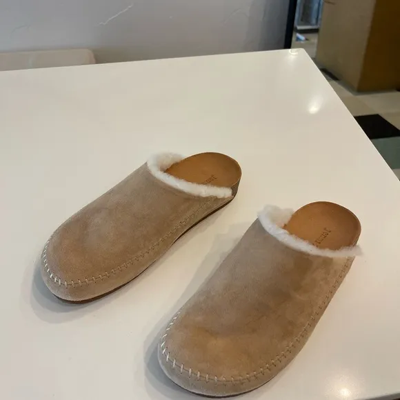 Jenni Kayne Moc Clog Suede Shearling lined shoes size 39