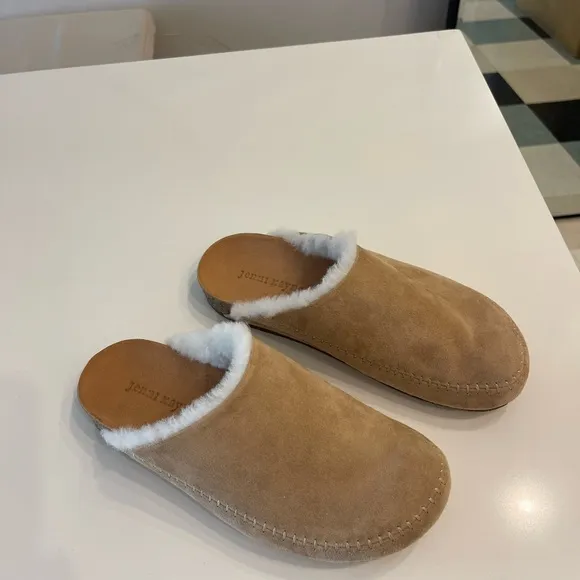 Jenni Kayne Moc Clog Suede Shearling lined shoes size 39