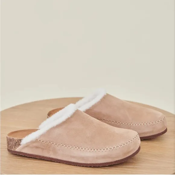 Jenni Kayne Moc Clog Suede Shearling lined shoes size 39
