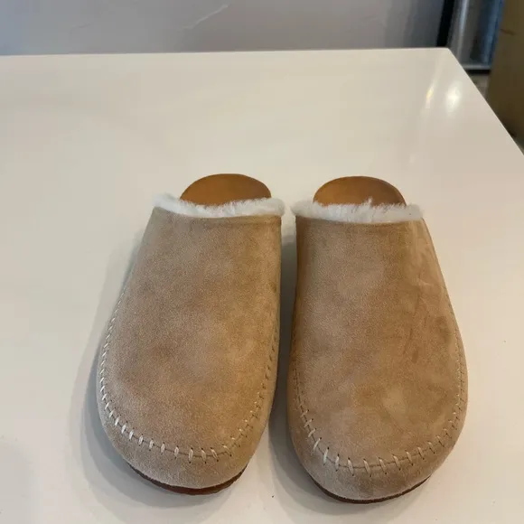 Jenni Kayne Moc Clog Suede Shearling lined shoes size 39