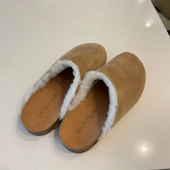 Jenni Kayne Moc Clog Suede Shearling lined shoes size 39