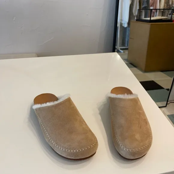 Jenni Kayne Moc Clog Suede Shearling lined shoes size 39