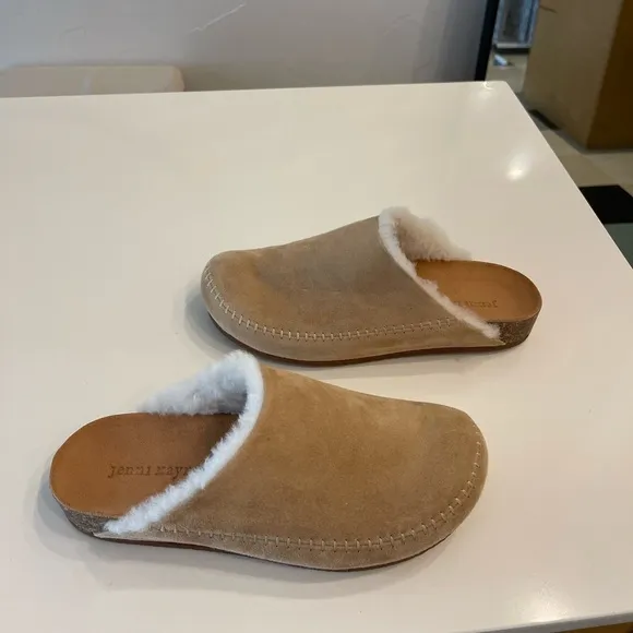 Jenni Kayne Moc Clog Suede Shearling lined shoes size 39