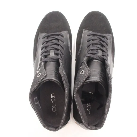 Joe's Jeans High Top Sneakers Men's Size 13 Black Leather Denim Suede Upper