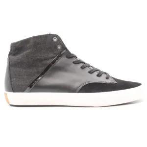 Joe's Jeans High Top Sneakers Men's Size 13 Black Leather Denim Suede Upper