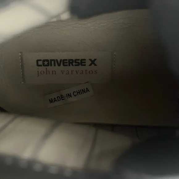 John Varvatos Black and White High-Top Sneakers