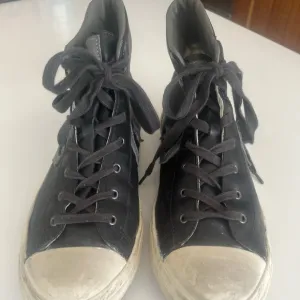 John Varvatos Black and White High-Top Sneakers
