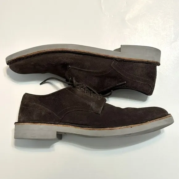 John Varvatos Shoes Mens Size 8 M Sid Eva Brown Suede Derby Comfort Commuter