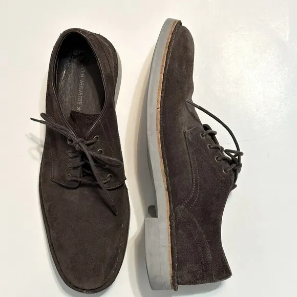 John Varvatos Shoes Mens Size 8 M Sid Eva Brown Suede Derby Comfort Commuter