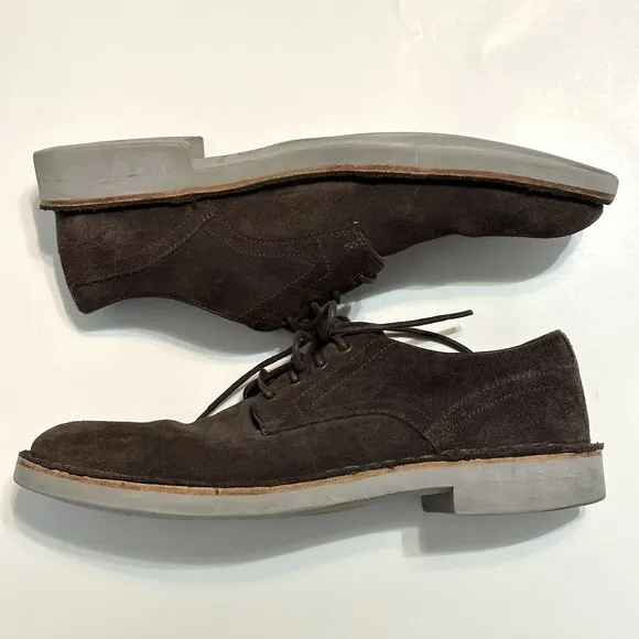 John Varvatos Shoes Mens Size 8 M Sid Eva Brown Suede Derby Comfort Commuter