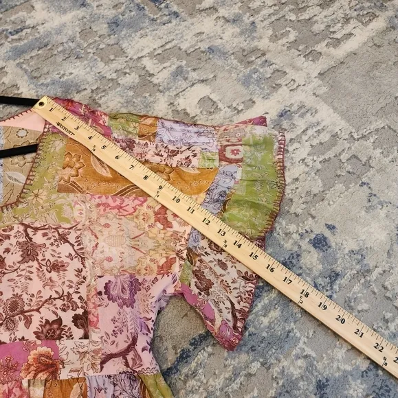 Johnny Was Macy Silk-Blend Midi Dress. Pockets.  Size large