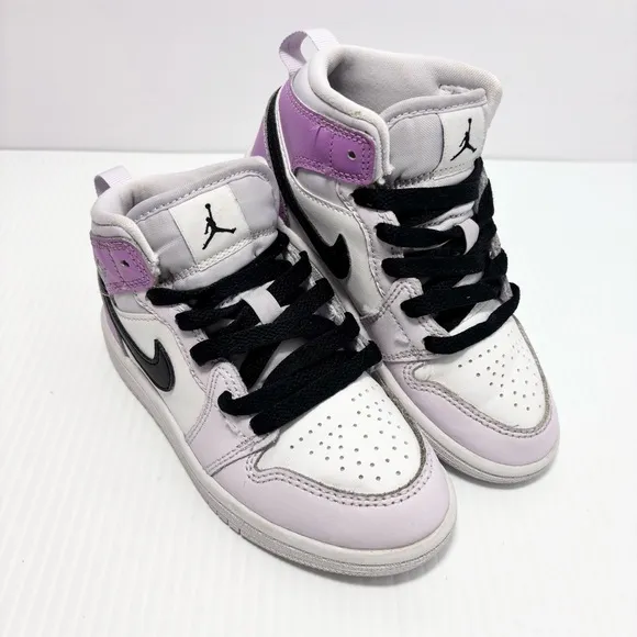 Jordan 1 Mid Barely Grape Little Kids Size 11c DQ8424-501 Air Jordan Kids