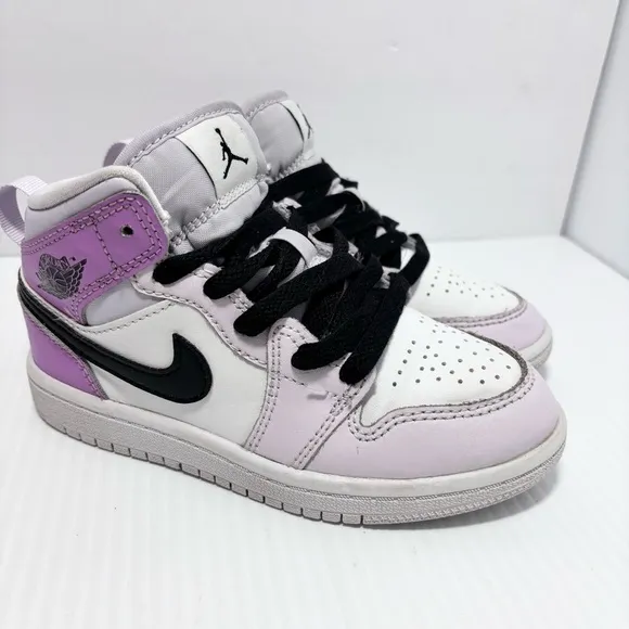 Jordan 1 Mid Barely Grape Little Kids Size 11c DQ8424-501 Air Jordan Kids