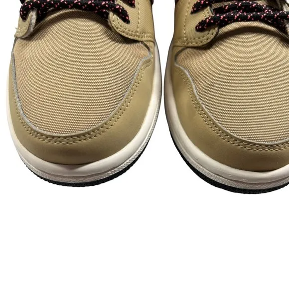 Jordan 1 Retro Low Fleece “Parachute Beige”  Women 6.5 Sneakers Fuzzy Tan Pink