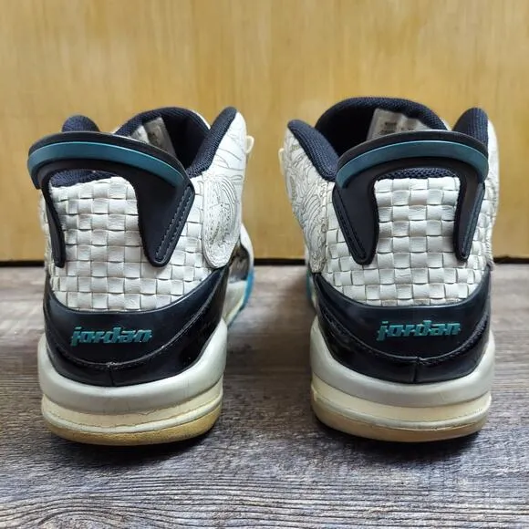 Jordan 2005 Dub Zero 311046-102 Men's US 8 White Blue Black High Top Sneakers