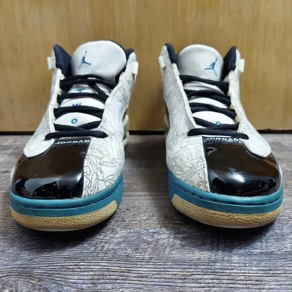 Jordan 2005 Dub Zero 311046-102 Men's US 8 White Blue Black High Top Sneakers