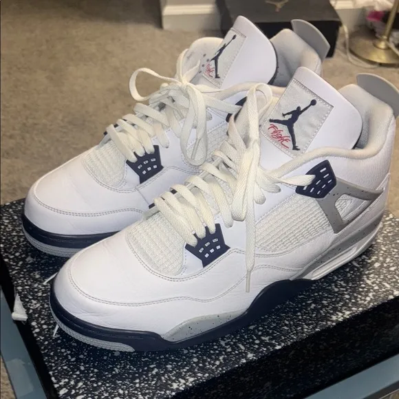 Jordan 4 Retro Cement Navy Sneakers sz 15