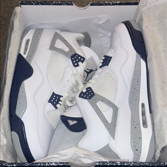 Jordan 4 Retro Cement Navy Sneakers sz 15