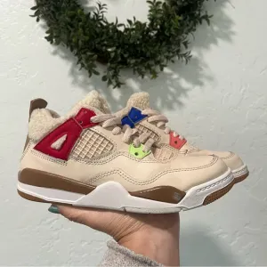 Jordan 4 x where the wild things Retro Cream and Red Low-Top Sneakers
