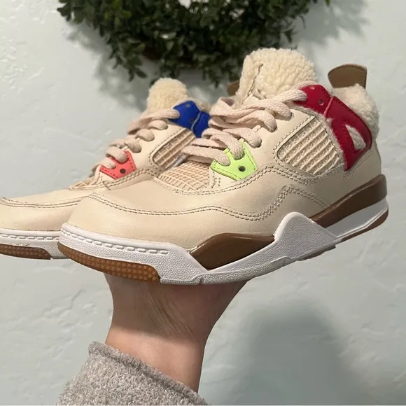 Jordan 4 x where the wild things Retro Cream and Red Low-Top Sneakers