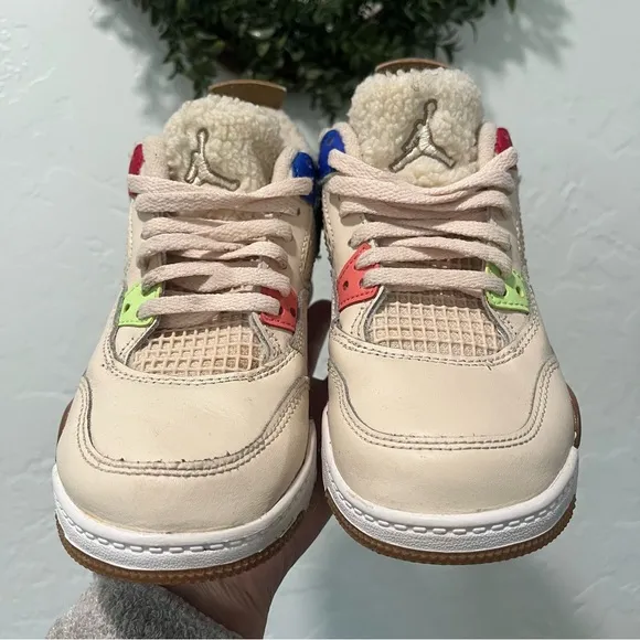 Jordan 4 x where the wild things Retro Cream and Red Low-Top Sneakers