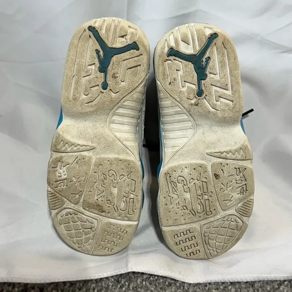 Jordan 9 Retro Toddler Shoes Summit White-Black-Dark Powder Blue Size 9C