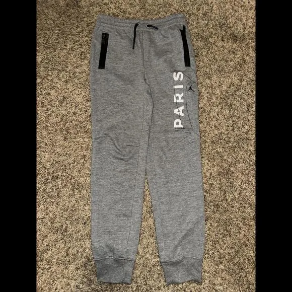 Jordan Big Kids (Boy’s) Paris Saint-Germain Fleece Sweatpants Dark Grey Heather