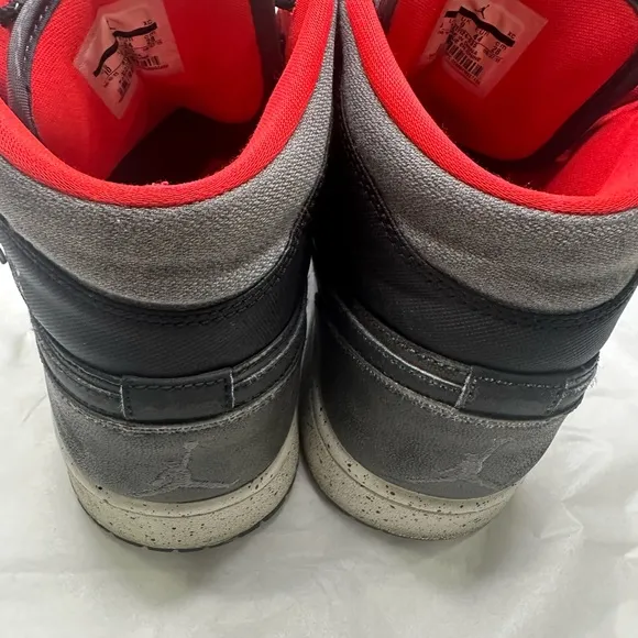 Jordan Black and Red High-Top Sneakers with Signature Jumpman