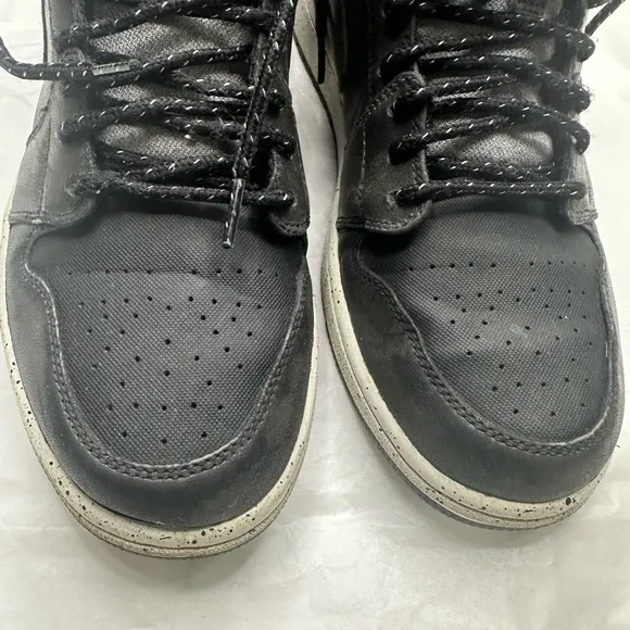 Jordan Black and Red High-Top Sneakers with Signature Jumpman