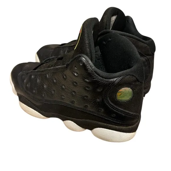 Jordan Black High-Top Sneakers with Textured Leather