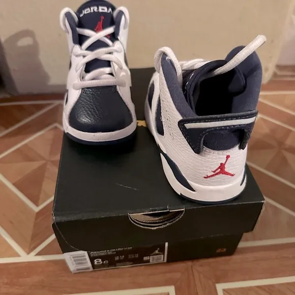 Jordan Blue and Red High-Top Sneakers